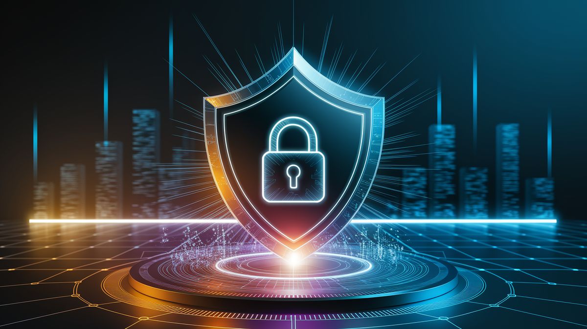 Concepto de seguridad Zero Trust con escudo digital y redes protegidas